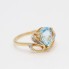 Anillo de oro 18k con topacio azul y diamantes segunda mano