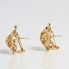 Boucles d'oreilles cubaines en or 18 carats avec zircon seconde main