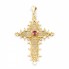 Pendentif CROIX en or jaune avec rubis. Deuxième main