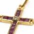 Pendentif croix de rubis vintage original. D'occasion