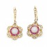 Boucles d'oreilles Pierre de Lune, Diamants et Rubi. D'occasion