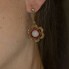 Boucles d'oreilles Pierre de Lune, Diamants et Rubi. D'occasion