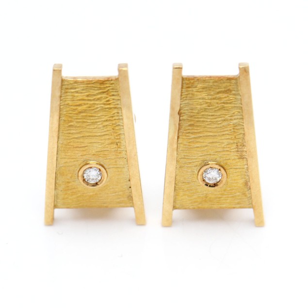 Pendientes trapecio de oro 18k con...