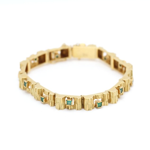 Pulsera texturizada de oro 18k con...