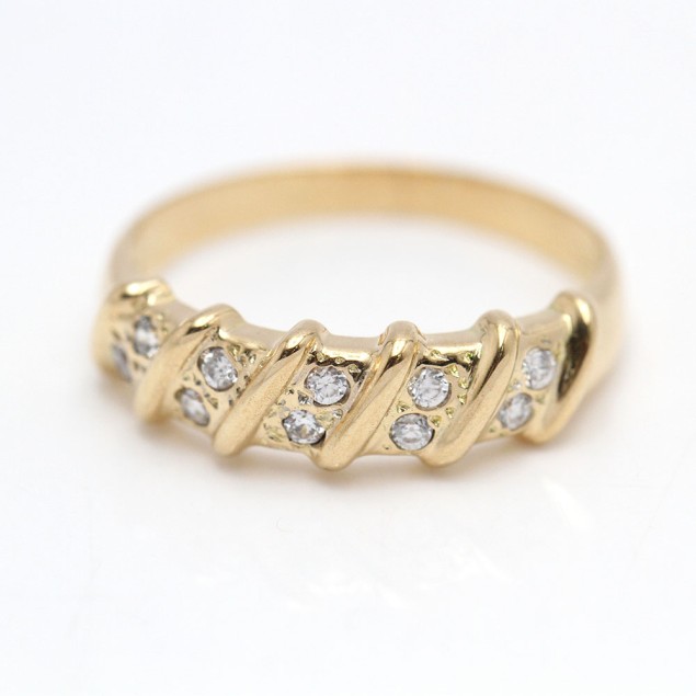 Anell d'or 18k amb circonites de...