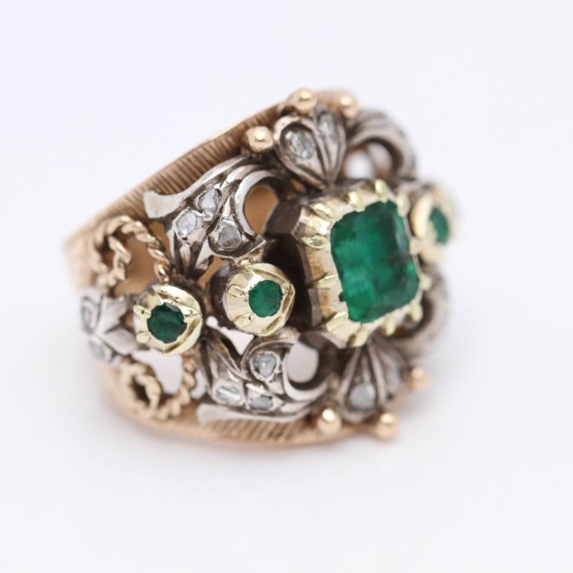 Anillo vintage de oro 18k con...