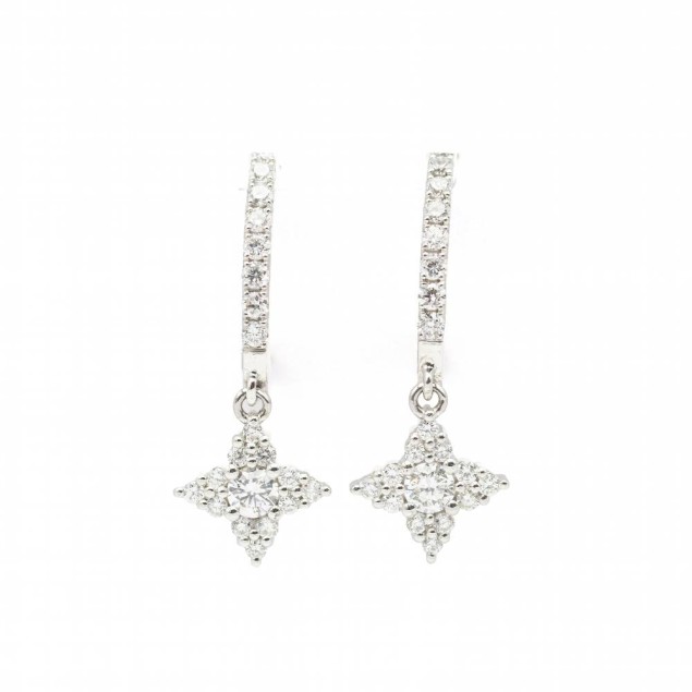 Pendientes de Oro Blanco y Diamantes...