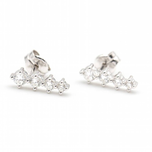 Pendientes de Oro Blanco y Diamantes...