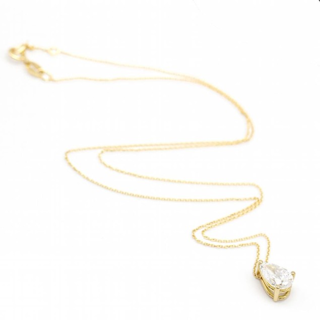 Collier en or jaune avec diamant Lab....