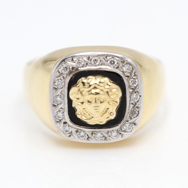 Sello estilo versace de oro 18k con...