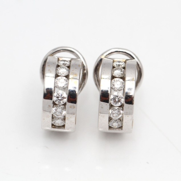 Pendientes de oro blanco 18k con...