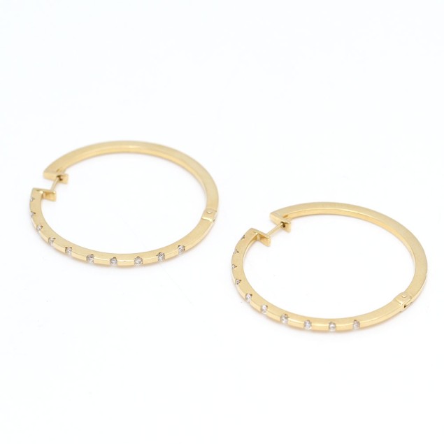 Aros de oro 18k con diamantes de...