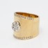 Bague fleur large en or 18k avec diamants seconde main