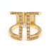 Anillo rectangular calado de oro 18k con diamantes 2ª mano