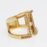 Anillo rectangular calado de oro 18k con diamantes 2ª mano