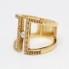 Anillo rectangular calado de oro 18k con diamantes 2ª mano