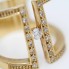 Anillo rectangular calado de oro 18k con diamantes 2ª mano