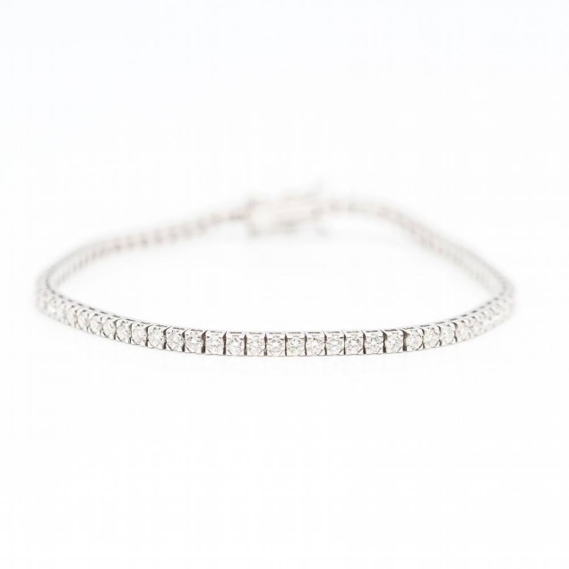 Bracelet Riviere en or blanc et...