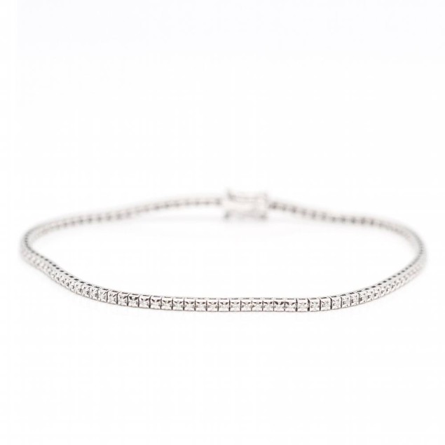 Bracelet Riviere en or blanc et...