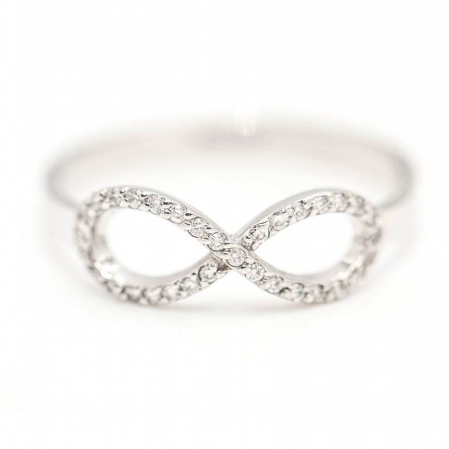 Bague INFINITY en or blanc et...