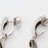 Boucles d'oreilles longues en or blanc 18k et nacre d'occasion