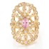 Bague navette en or 18k d'occasion avec zirconias