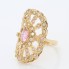 Bague navette en or 18k d'occasion avec zirconias