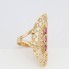 Bague navette en or 18k d'occasion avec zirconias