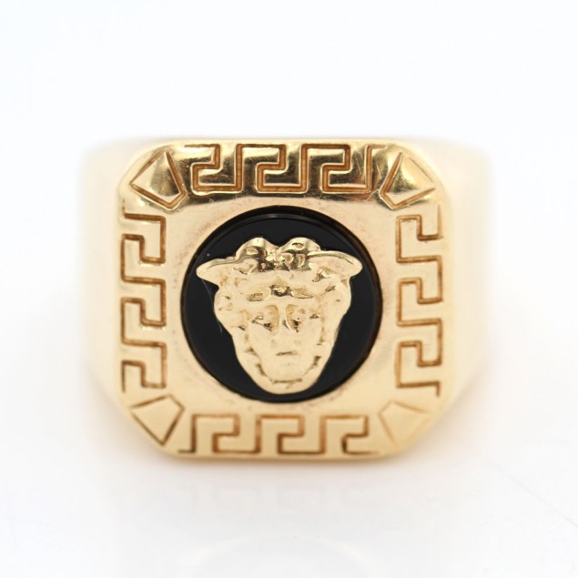 Sello estilo versace de oro 18k con...