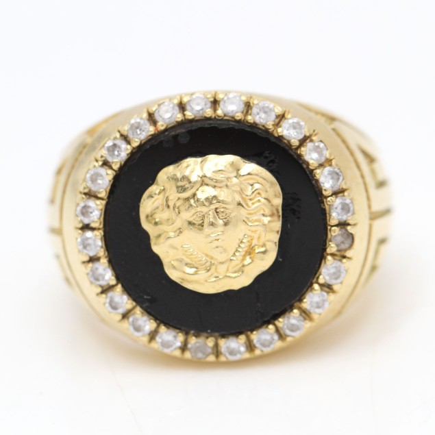 Sello estilo versace de oro 18k con...