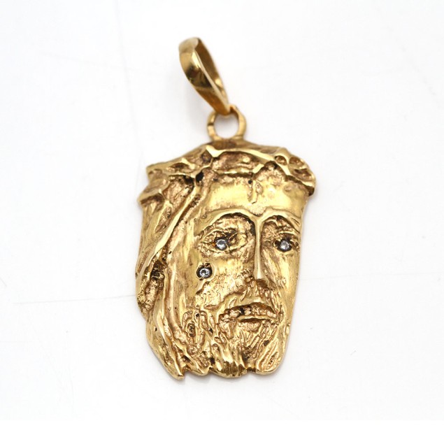 Pendentif visage du Christ en or 18k...