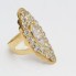 Bague navette en or 18k d'occasion avec zirconias