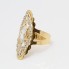 Bague navette en or 18k d'occasion avec zirconias