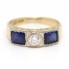 Bague de style vintage en or 18k avec saphirs et diamants