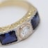 Anell estil vintage d'or 18k amb safirs i diamant