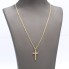 Cordon fin d'occasion avec pendentif croix en or 18k