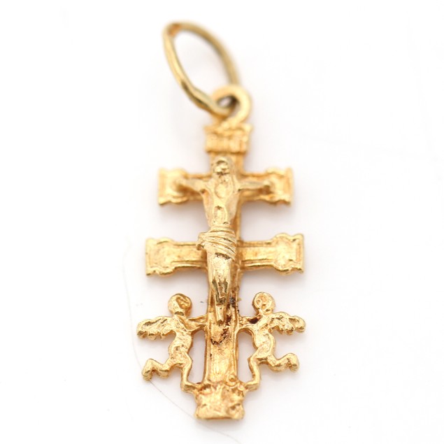 Pendentif croix caravaca en or 18k...