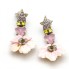 Boucles d'oreilles SPRING en or bicolore et diamants de couleur.