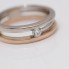 Solitaire d'occasion en or bicolore 18k avec diamants