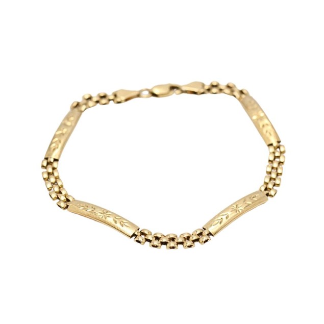 Pulsera alternada de oro 18k de...