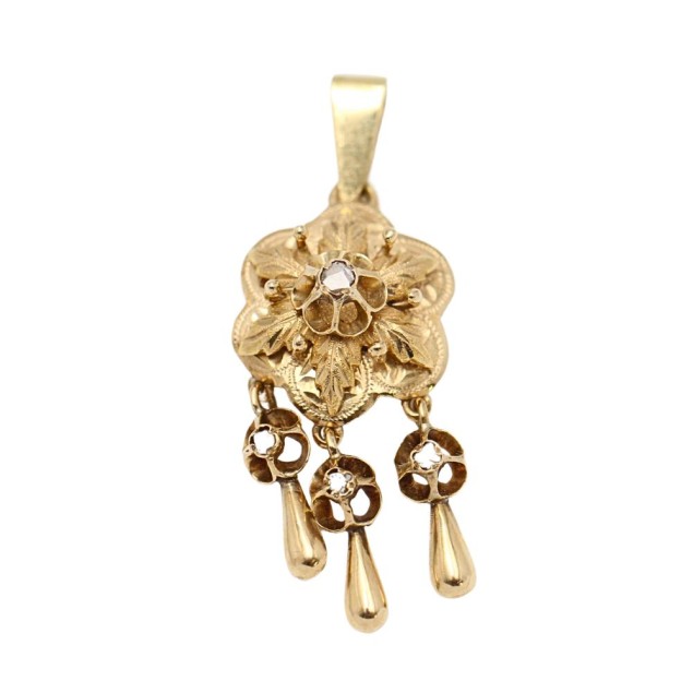 Pendentif vintage en or 18k avec...