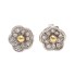 Boucles d'oreilles fleurs TOUS en or 18k avec diamants seconde main