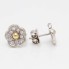 Boucles d'oreilles fleurs TOUS en or 18k avec diamants seconde main