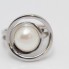 Bague d'occasion en or blanc 18k avec perle