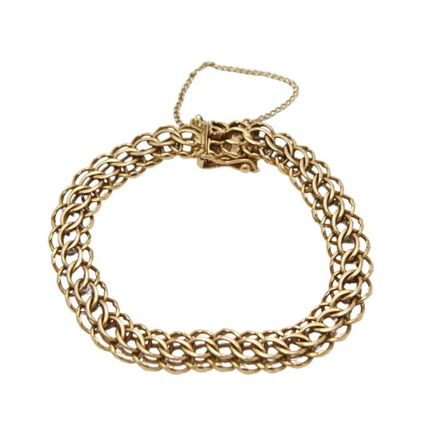 Pulsera entrelazada de oro 18k de...