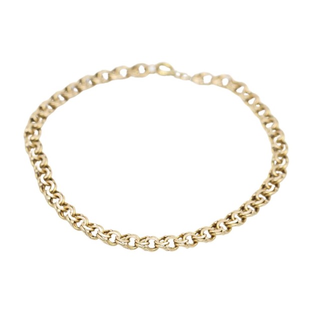 Pulsera húngara maciza de oro 18k de...