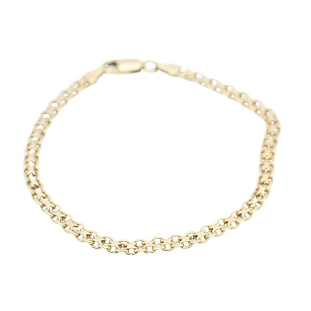 Pulsera bismark maciza de oro 18k de...