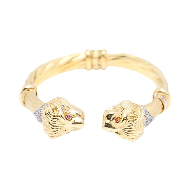 Brazalete leones GRAZIELLA de oro 18k...