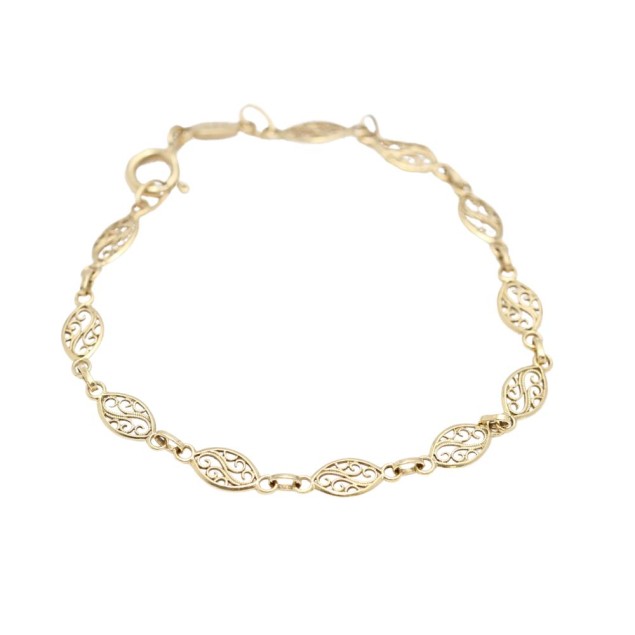 Pulsera filigranas de oro 18k de...