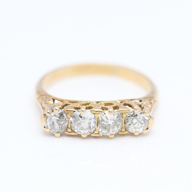 Anell estil vintage d'or 18k amb...